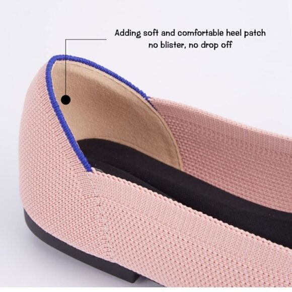 Briefola Women’s Light Pink Textured Knot Pointed Toe Slip On Flats - Picture 10 of 10